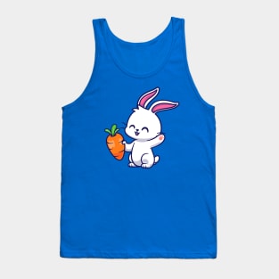 Cute Rabbit Holding Carrot Cartoon Tank Top